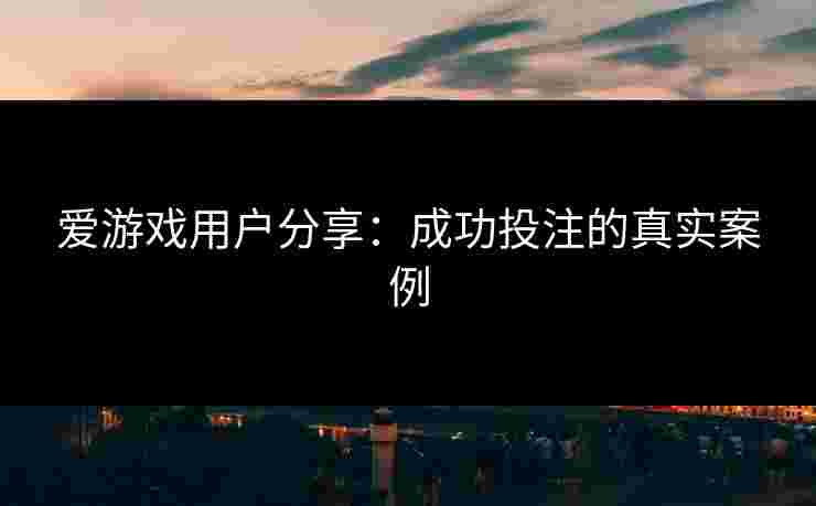 爱游戏用户分享：成功投注的真实案例