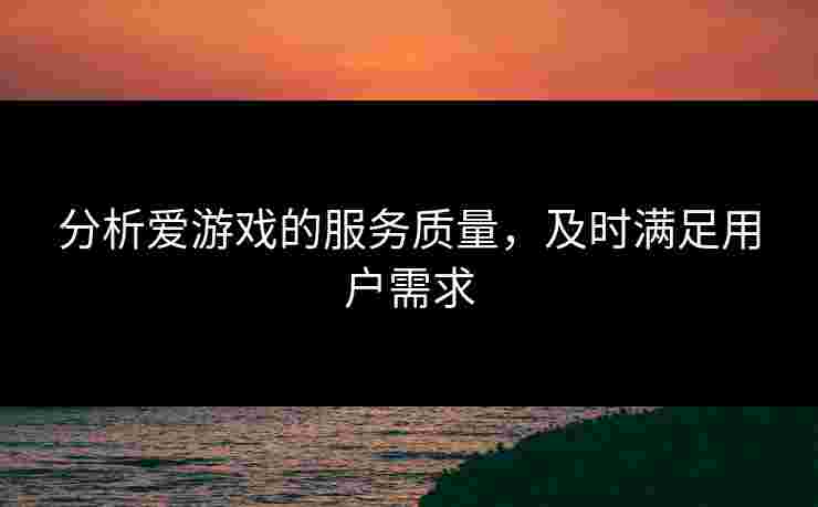 分析爱游戏的服务质量，及时满足用户需求