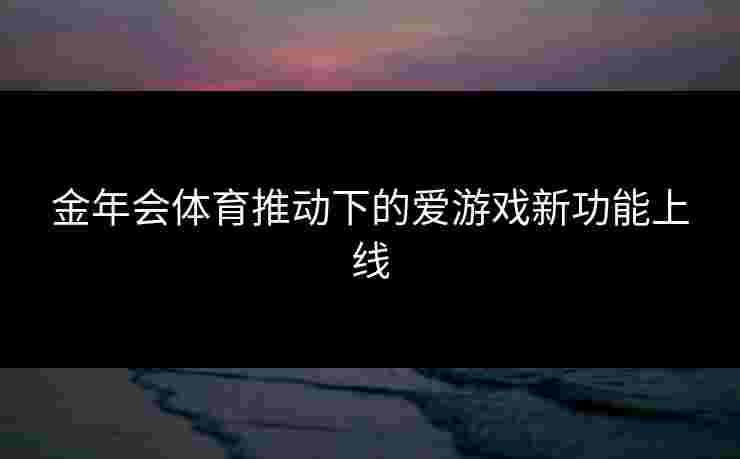金年会体育推动下的爱游戏新功能上线 金年会体育推动下的爱游戏新功能上线