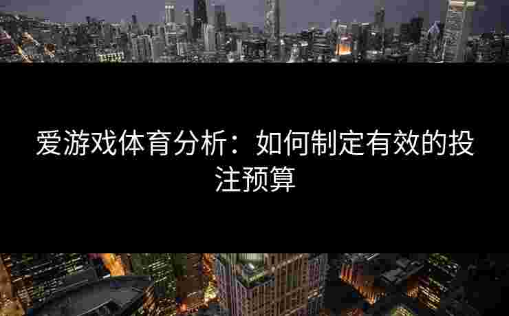 爱游戏体育分析：如何制定有效的投注预算