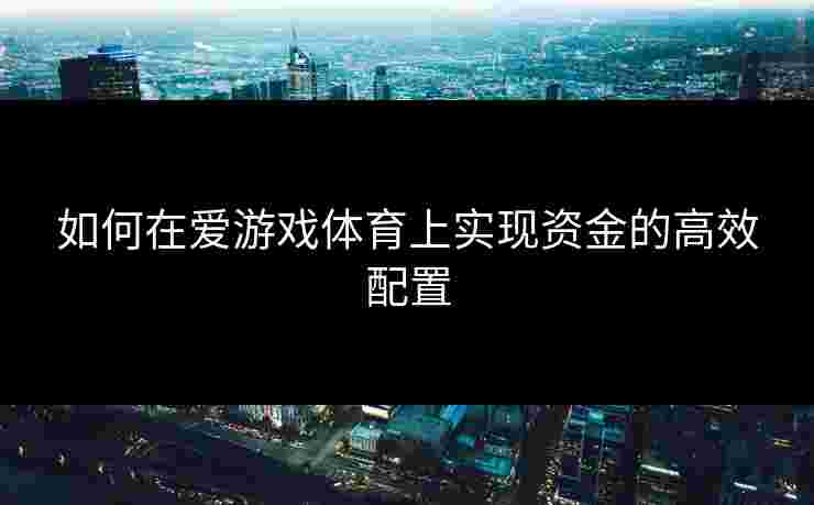 如何在爱游戏体育上实现资金的高效配置